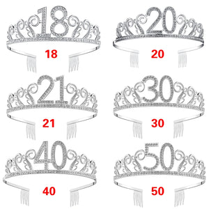 Rhinestone Crystal Princess Crown Birthday Tiara for Women Girls