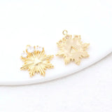 14K Brass Zircon Sun Charms Pendants Jewelry Making DIY Necklaces Findings