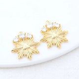 14K Brass Zircon Sun Charms Pendants Jewelry Making DIY Necklaces Findings