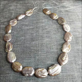 Natural Fresh Water Baroque Nuclear Wrinkled Coin Pearl Bead Jewelry Beads