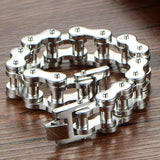 18/22mm Stainless Steel Silver Motorcycle Chain Bracelet for Men 9inch