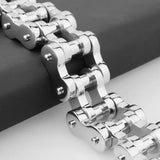 18/22mm Stainless Steel Silver Motorcycle Chain Bracelet for Men 9inch
