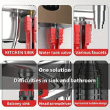 Sink Faucet Wrench Plumbing Repair Tool Anti-Slip Handle Double Head Wrench