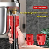 Sink Faucet Wrench Plumbing Repair Tool Anti-Slip Handle Double Head Wrench