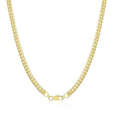 18K 5mm Full Sideways Chain Necklace For Women & Men Wedding Party Jewelry