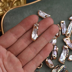 10Pcs 14K Filled Colorful Freshwater Pearl Charms DIY Jewelry Pendants