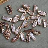 10Pcs 14K Filled Colorful Freshwater Pearl Charms DIY Jewelry Pendants