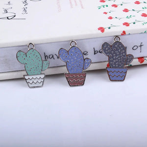 60Pcs Glazing KC Alloy Plant Style Earring Necklace Pendant Charms