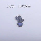 60Pcs Glazing KC Alloy Plant Style Earring Necklace Pendant Charms