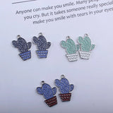 60Pcs Glazing KC Alloy Plant Style Earring Necklace Pendant Charms