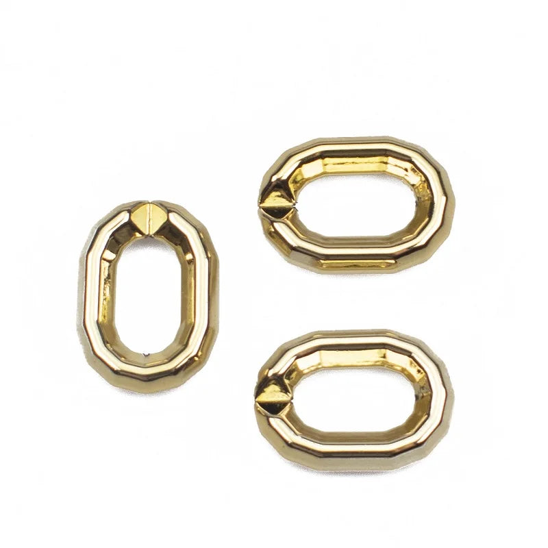 25mm ABS Plastic UV Plating U-shaped Trimming Buckle Chain Opening Ring