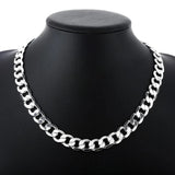 925 Stamped Silver 12MM Chain Necklace - 18-30 Inches - Men Women Jewelry