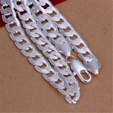 925 Stamped Silver 12MM Chain Necklace Big Noble Charm Solid Men Women