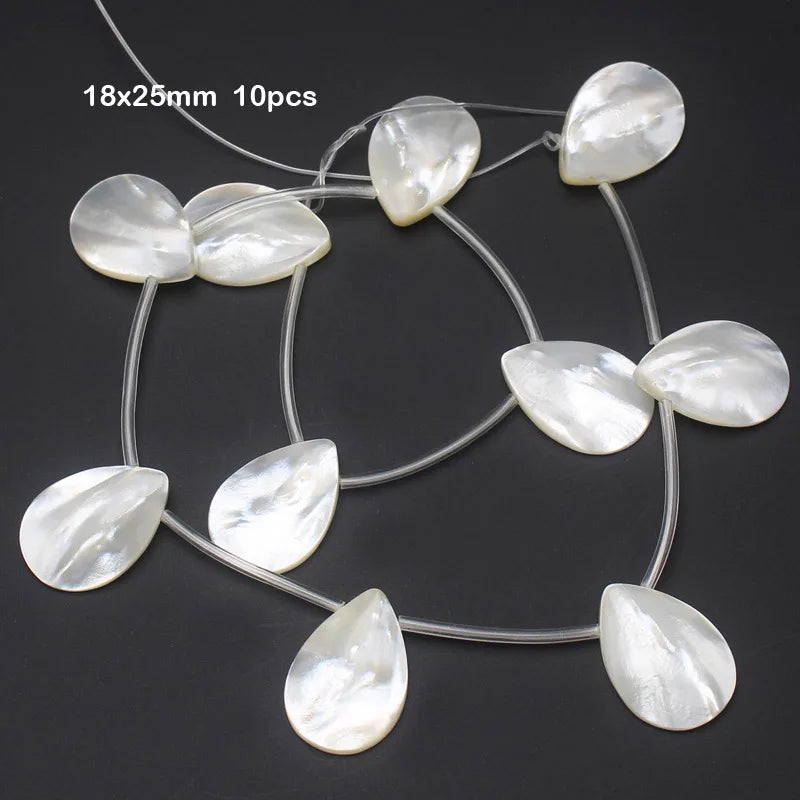 10pcs Natural Mother of Pearl Shell for DIY Jewelry Making