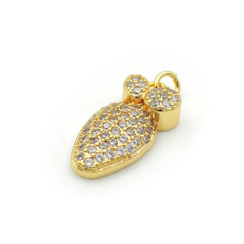 Micro Pave Clear CZ Pawpaw Charm for Bracelets or Necklaces