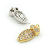 Micro Pave Clear CZ Pawpaw Charm for Bracelets or Necklaces