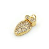 Micro Pave Clear CZ Pawpaw Charm for Bracelets or Necklaces