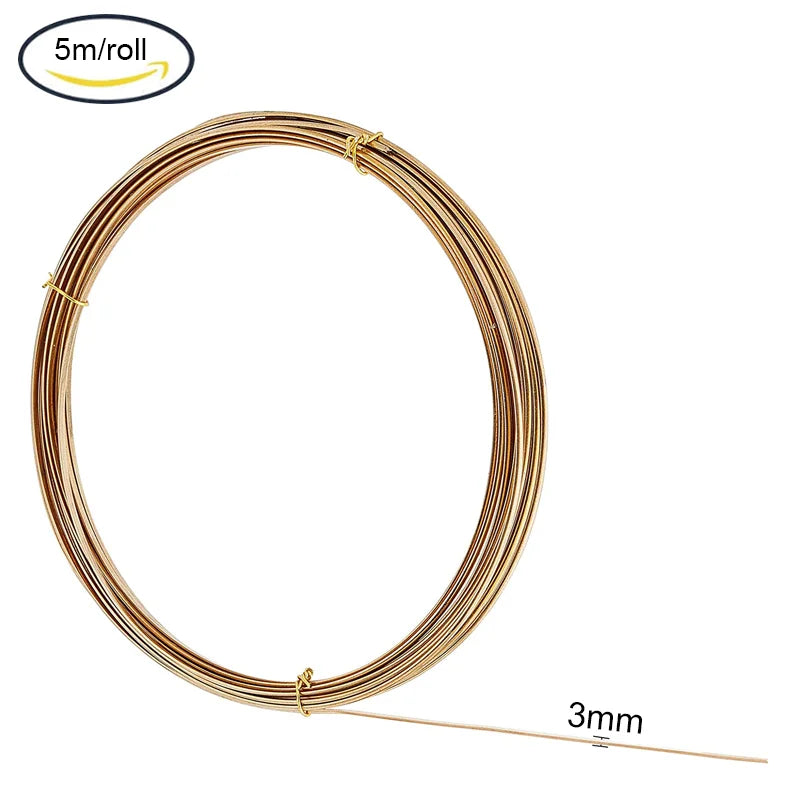 18 Gauge Half Round Copper Wire Yellow Brass Jewelry Beading Craft 16.5 Feet