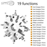 18-In-1 Snowflake KeyChain Multi-Tool Set for Home Outdoor