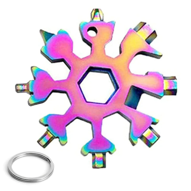 18-In-1 Snowflake KeyChain Multi-Tool Set for Home Outdoor