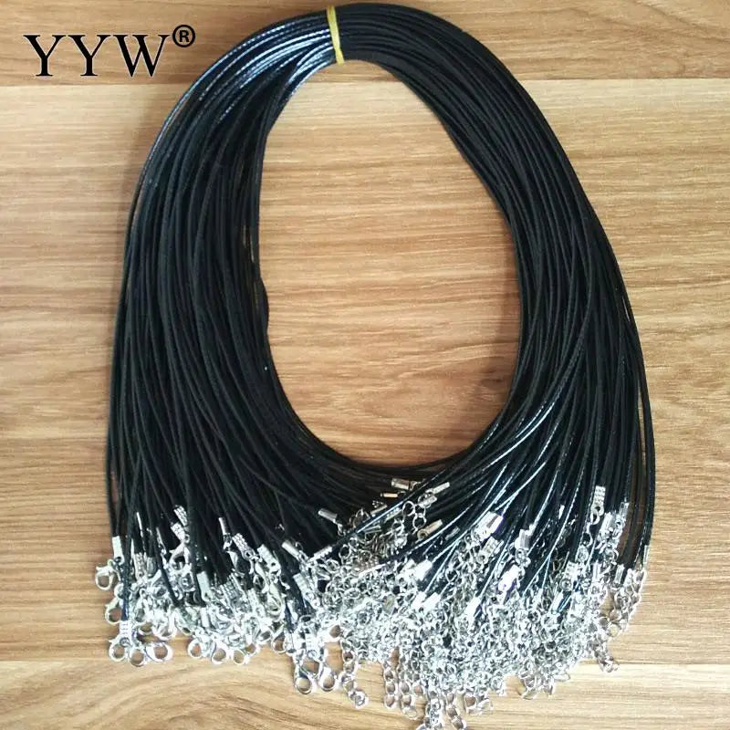 18 Inch 1.5mm Necklace Cord Waxed Cotton Cord lobster clasp Necklace chain
