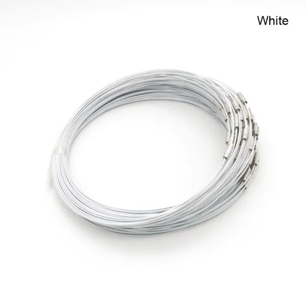 18 Inch 50PCS Stainless Steel Wire Cable Chain Necklace Charms for European