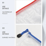 18 Pack Waterproof Zipper File Bags Document Pouch Multipurpose Travel Bags