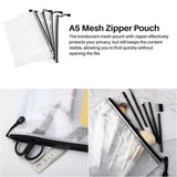 18 A5 Mesh Zipper Pouch, Zipper File Bags for School and Travel