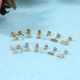 18 Pairs Stainless Steel Stud Earrings Star Moon Heart Cartilage Flatback
