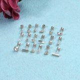 18 Pairs Stainless Steel Stud Earrings Star Moon Heart Cartilage Flatback