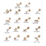 18 Pairs Stainless Steel Stud Earrings Star Moon Heart Cartilage Flatback