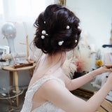 18 Pcs Set Pearls Hair Combs Bridal Headdress Women Beads Wedding Hairpins