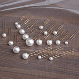 18 Pcs Set Pearls Hair Combs Bridal Headdress Women Beads Wedding Hairpins