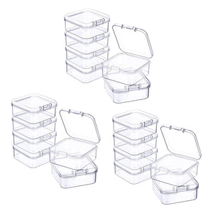 18 Mini Plastic Clear Storage Box for Small Items, Beads, Jewelry
