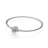 S925 Sterling Silver Bracelet High Snowflake Love Heart Diamond Charm