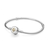S925 Silver Bracelet Snowflake Heart Diamond Charm
