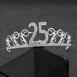 18th Birthday Rhinestone Tiara Headband for Cake Prom Party