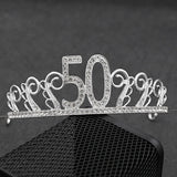 18th Birthday Rhinestone Tiara Headband for Cake Prom Party