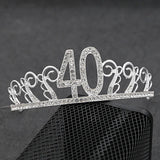 18th Birthday Rhinestone Tiara Headband for Cake Prom Party