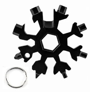 18-in-1 Stainless Steel Snowflake Tool Card Keyring