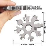 18-in-1 Stainless Steel Snowflake Tool Card Keyring