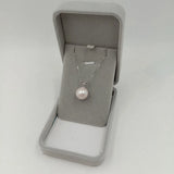 18" 925 Silver Box Chain Pearl Pendant Necklace, 14-17mm Freshwater Pearl, AA
