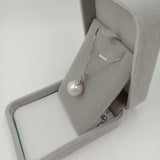 925 Silver Box Chain Pearl Pendant Necklace
