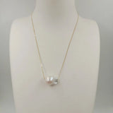 Baroque Pearl Pendant Necklace 925 Silver Chain 18k Plated