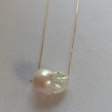 Baroque Pearl Pendant Necklace 925 Silver Chain 18k Plated