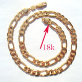18k Solid GoldGF Chain Necklace Men's 10mm In 600mm