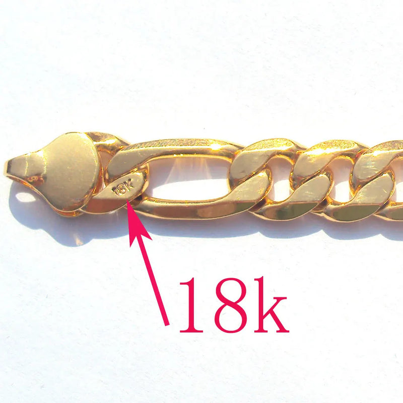 18k Solid GoldGF Chain Necklace Men's 10mm In 600mm