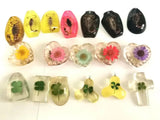 18pcs Mixed Clover Sunflower Insect Scorpion Pendant Crystal for DIY Jewelry