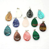 12pcs Natural Stone Pendants Charms Multicolor Shapes for Jewelry Making