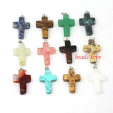 12pcs Natural Stone Pendants Charms Multicolor Shapes for Jewelry Making